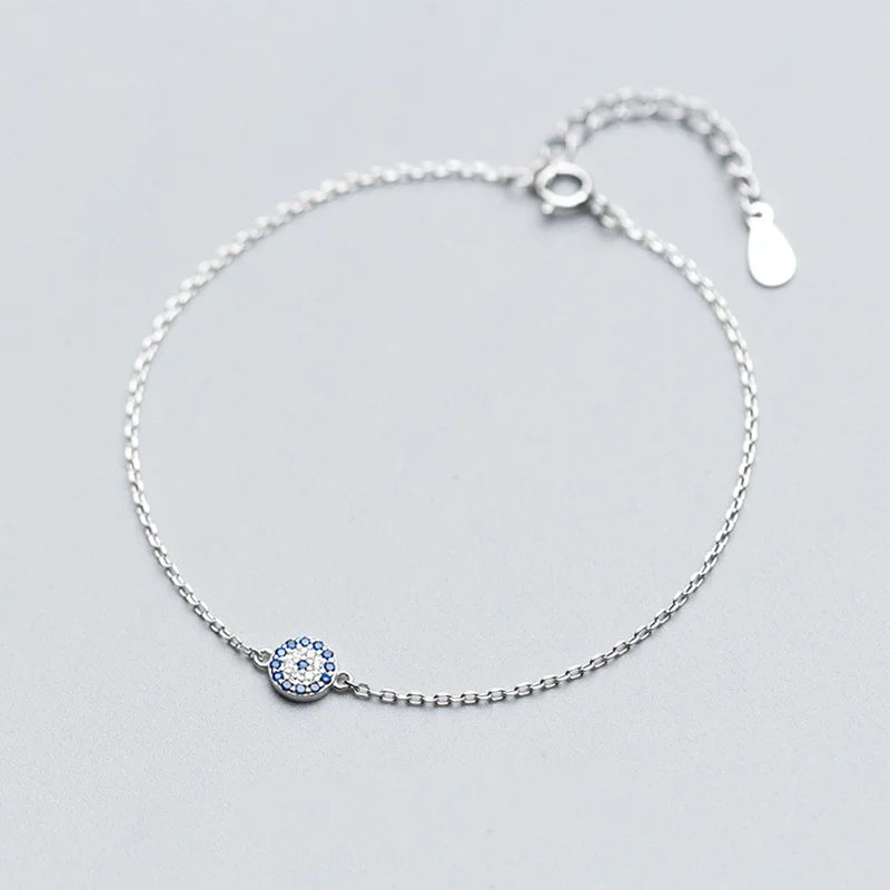 Evil Eye Bracelet 925 Silver Chain Girls Gift Charms Turkey CZ Jewelry