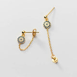 Lucky Zircon Evil Eye Earrings 925 Sterling Silver Stud Earrings