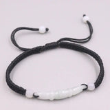 Natural Jadeite Bamboo Beads Red Rope Luck Bracelet