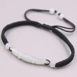 Natural Jadeite Bamboo Beads Red Rope Luck Bracelet