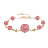 Lucky Buckle Pink Strawberry Quartz Beaded Strand Bracelets