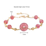 Lucky Buckle Pink Strawberry Quartz Beaded Strand Bracelets