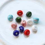 Lucky Cat Ceramic Kitten Head Hand-painted Mini Beads DIY Jewelry