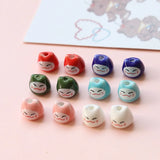 Lucky Cat Ceramic Kitten Head Hand-painted Mini Beads DIY Jewelry
