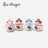 Lucky Cat Enamel Animal Bell Charms - Jingle Bell Pendants for Pets