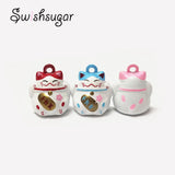 Lucky Cat Enamel Animal Bell Charms - Jingle Bell Pendants for Pets