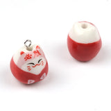 Lucky Cat Ceramic Beads Bracelet Bangles Ceramic Bracelets 15x16mm