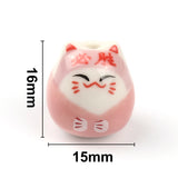 Lucky Cat Ceramic Beads Bracelet Bangles Ceramic Bracelets 15x16mm