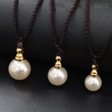 Lucky Charm Pearl Perfume Vial Necklace Wishing Bottle Pendant