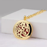 Lucky Clouds Stainless Steel Essential Oil Necklace 30mm Aromatherapy Locket