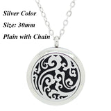 Lucky Clouds Stainless Steel Essential Oil Necklace 30mm Aromatherapy Locket