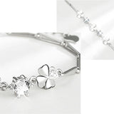 925 Silver Lucky Clover Charm Bracelet for Women