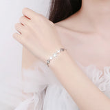 925 Silver Lucky Clover Charm Bracelet for Women