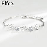 925 Silver Lucky Clover Charm Bracelet for Women