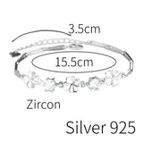 925 Silver Lucky Clover Charm Bracelet for Women