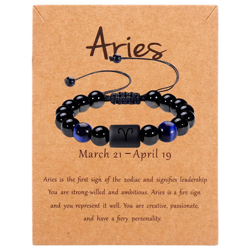 Lucky Constellation Tiger Eye Beaded Bracelet For Men