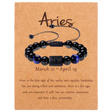 Lucky Constellation Tiger Eye Beaded Bracelet For Men
