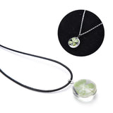 Shamrock Leaf Crystal Pendant Necklace Set