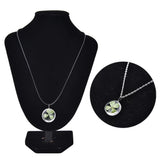 Shamrock Leaf Crystal Pendant Necklace Set