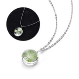 Shamrock Leaf Crystal Pendant Necklace Set
