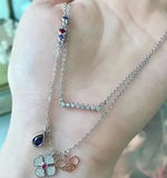 Double Clover Necklace Bee Chain Jewelry