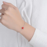 Red Heart 925 Sterling Silver Bracelet for Women S-b130