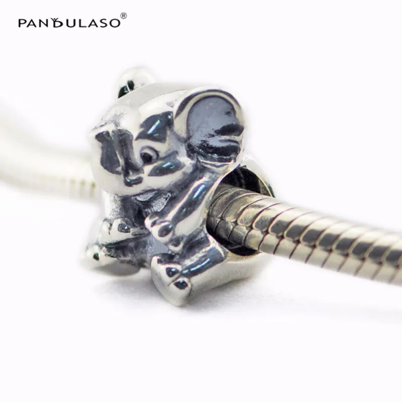 Lucky Elephant Charm 925 Silver Beads For European Woman Bracelet DIY