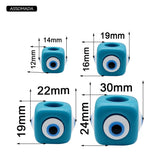 Lucky Evil Eye Beads DIY Square Four Side Eyes For Pendant Key Chain Ornament