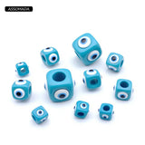 Lucky Evil Eye Beads DIY Square Four Side Eyes For Pendant Key Chain Ornament