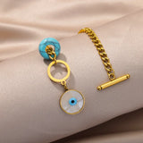 Lucky Evil Eye Bracelet Stainless Steel Cuban Chain Couple Wedding Jewelry