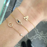 Evil Eye CZ 925 Silver Bracelet Micro Pave Cubic Zircon Turkey Adjustable