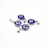 10pcs Alloy Metal Silver Evil Eye Charms Pendant for DIY Necklace
