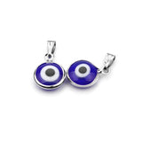 10pcs Alloy Metal Silver Evil Eye Charms Pendant for DIY Necklace