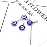 10pcs Alloy Metal Silver Evil Eye Charms Pendant for DIY Necklace