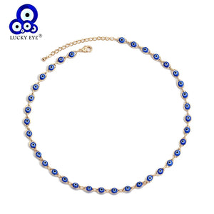Evil Eye Charm Necklace Copper Dainty Choker for Women