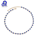 Evil Eye Charm Necklace Copper Dainty Choker for Women