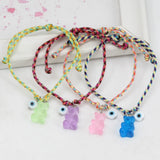 Adjustable Braided Rope Evil Eye Charm Bracelet for Men Women