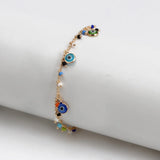 Colorful Bead Anklet Foot Chain Evil Eye Charm Ankle Bracelet for Women Girls