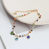 Colorful Bead Anklet Foot Chain Evil Eye Charm Ankle Bracelet for Women Girls