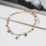 Colorful Bead Anklet Foot Chain Evil Eye Charm Ankle Bracelet for Women Girls