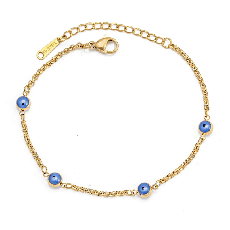 Lucky Eye Stainless Steel Evil Eye Charm Bracelet for Women Men