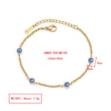 Lucky Eye Stainless Steel Evil Eye Charm Bracelet for Women Men