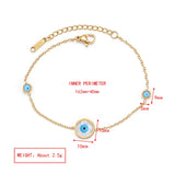 Lucky Eye Stainless Steel Evil Eye Charm Bracelet for Women Men