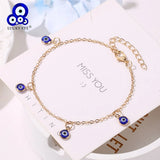 Evil Eye Anklet Silver Foot Chain Ankle Bracelet Adjustable