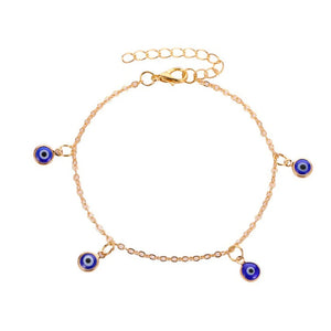 Evil Eye Anklet Silver Foot Chain Ankle Bracelet Adjustable
