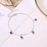 Evil Eye Anklet Silver Foot Chain Ankle Bracelet Adjustable