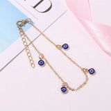 Evil Eye Anklet Silver Foot Chain Ankle Bracelet Adjustable