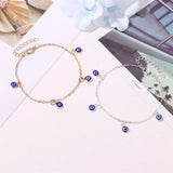 Evil Eye Anklet Silver Foot Chain Ankle Bracelet Adjustable