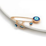 Lucky Eye Evil Eye Brooch Pin Dropping Oil Flower Crown Star Hamsa Hand Charm