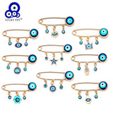 Lucky Eye Evil Eye Brooch Pin Dropping Oil Flower Crown Star Hamsa Hand Charm